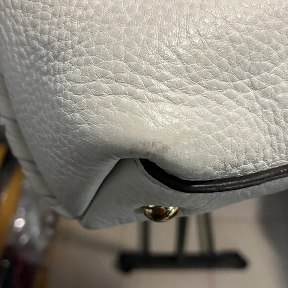 Aimee Kestenberg Leather Tote Bag White Shoulder Bag Large Soft Pebbled Leather - Picture 10 of 11